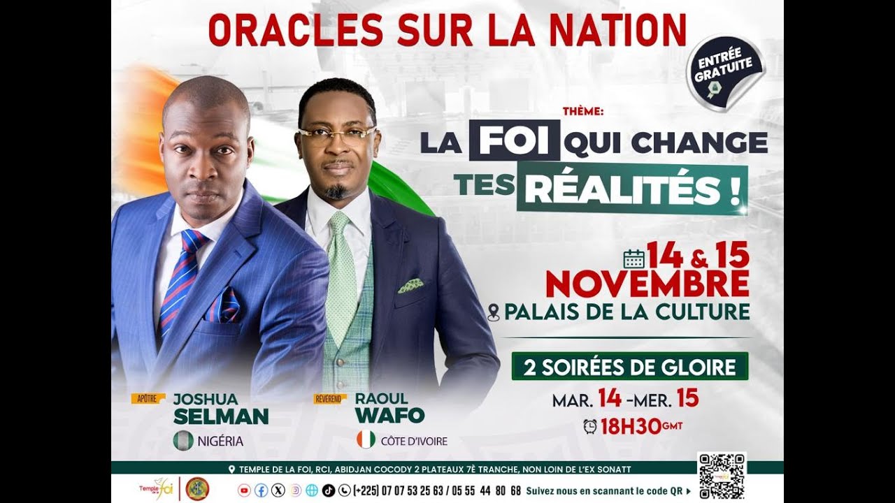 ORACLES SUR LA NATION | 1ER JOUR - SOIRÉE DE GLOIRE / TEMPLE DE LA FOI || Apostle Joshua Selman