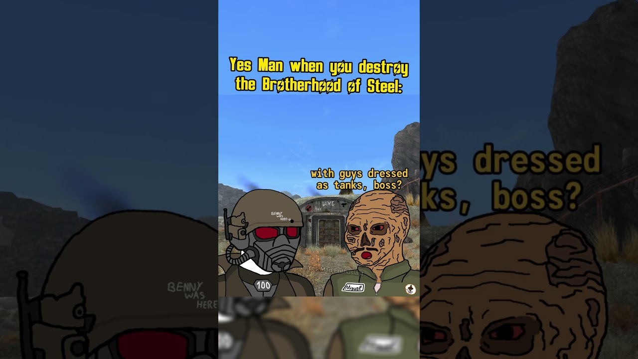 Yes Man when you destroy the brotherhood of steel in Fallout new vegas #fallout #memes #shorts