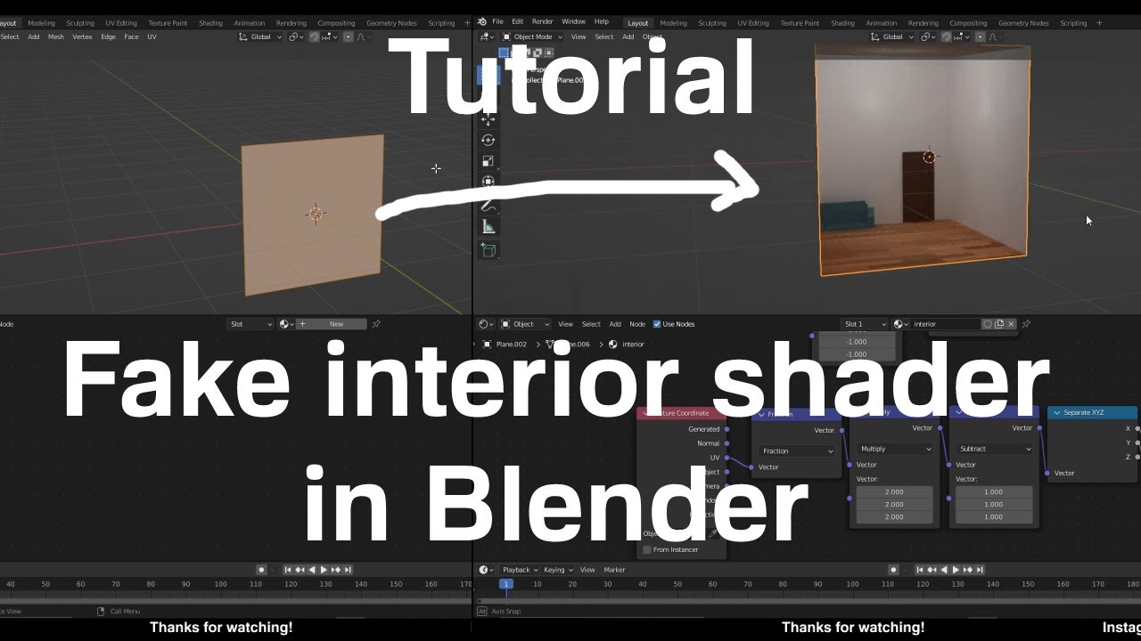 Blender Tutorial - Fake Interior mapping shader (Parallax mapping)