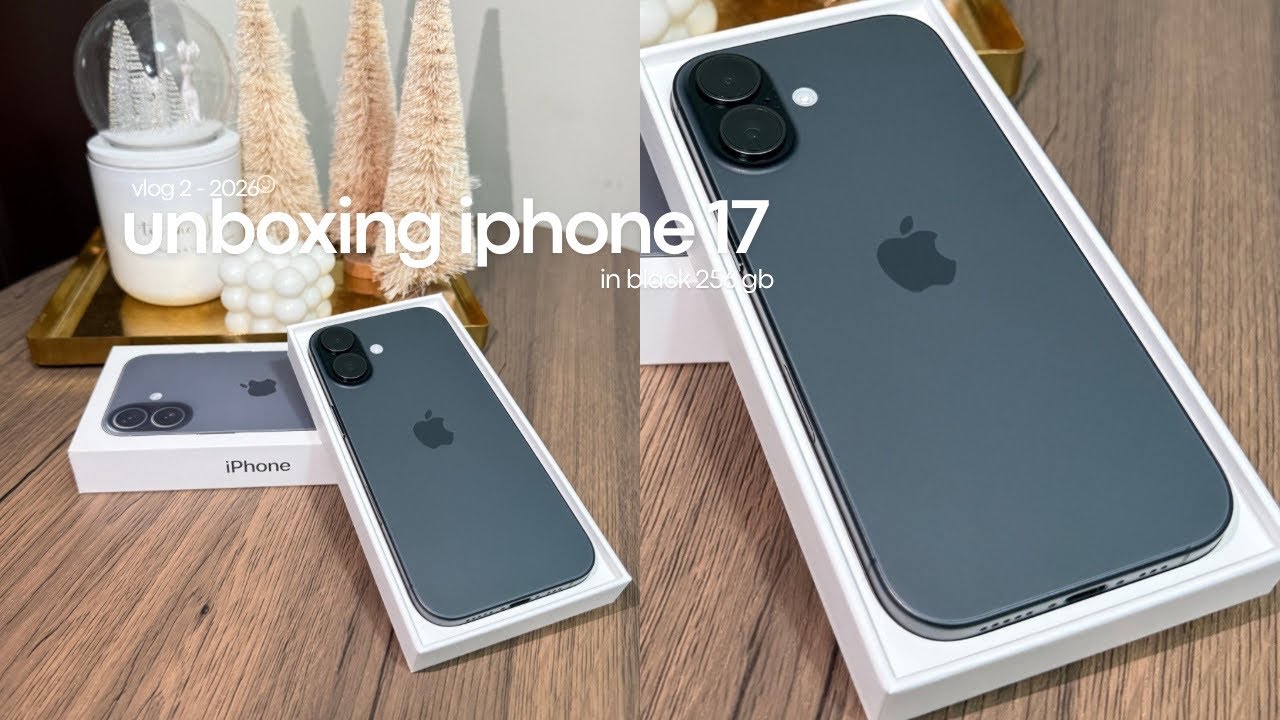 iphone 17 aesthetic unboxing ⋆✴︎˚｡⋆ (black, 256 gb) | Joanne Lugtu