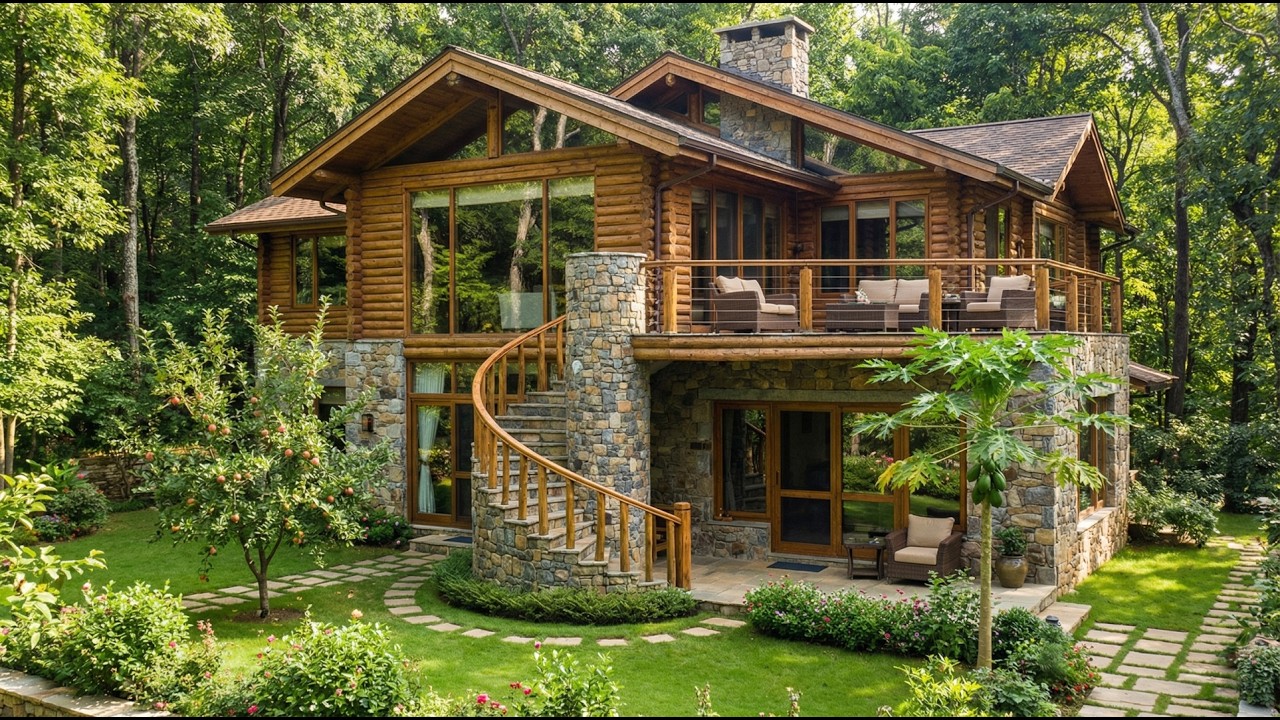Dreamy Forest Cottage with Stone & Wood Design | Cozy House Tour