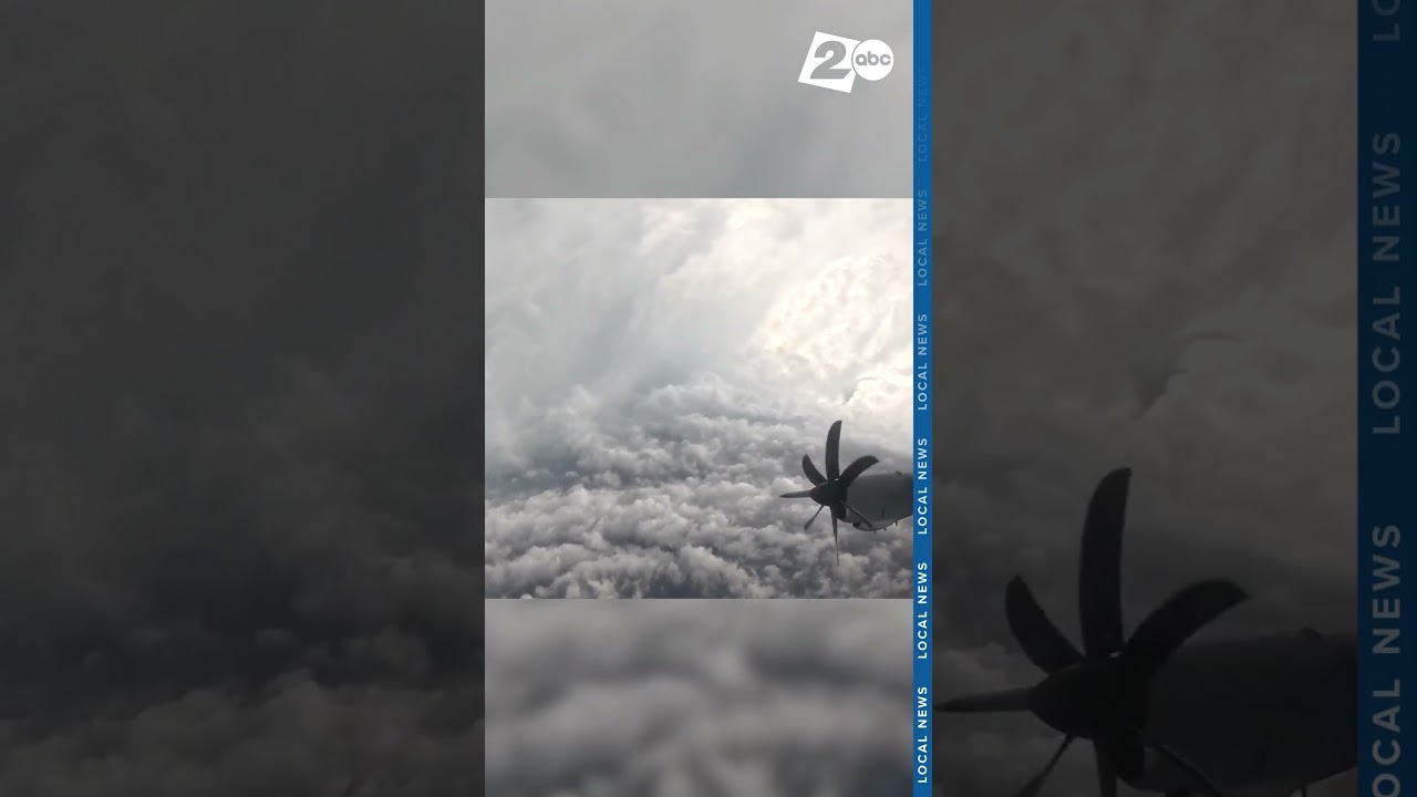 NOAA Hurricane Hunter aircraft inside the eye of Category 5 Hurricane Melissa, facing 200 mph gusts