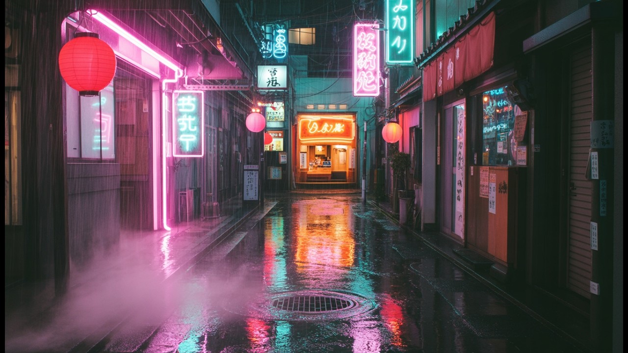 AI Generated Tokyo Rainy Street Night Cinematic | Hailuo AI Free Tool 2025