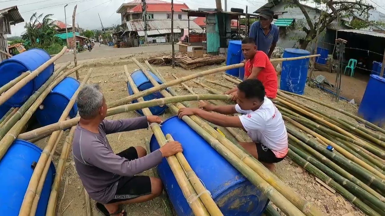 Part2 How to make floating bamboo fish cages 