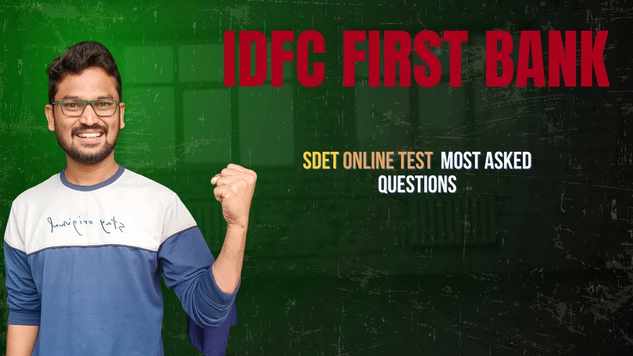 IDFC First Bank SDET Online Assessment 🔥 Most Asked Questions | Crack in 1st Attempt