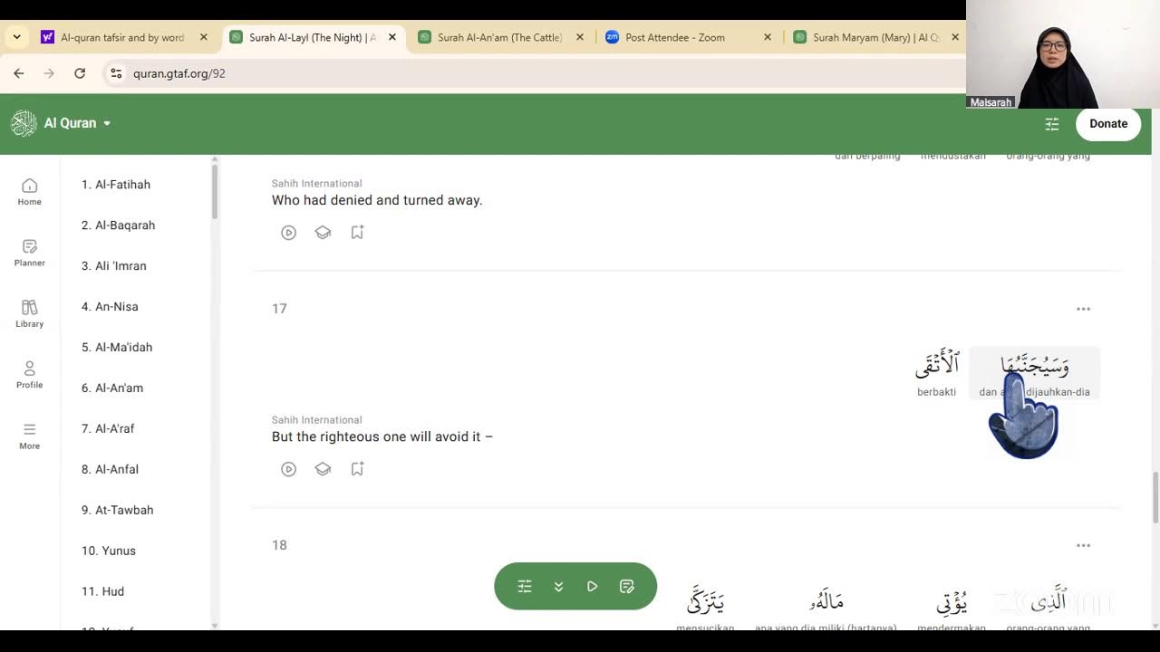 Surah Al Lail (Bahagian 2)-Tadabbur Juz Amma (Wanita)