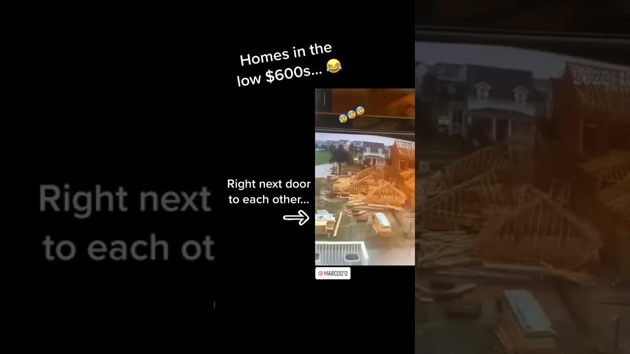 Brand new homes collapse during a storm...😳