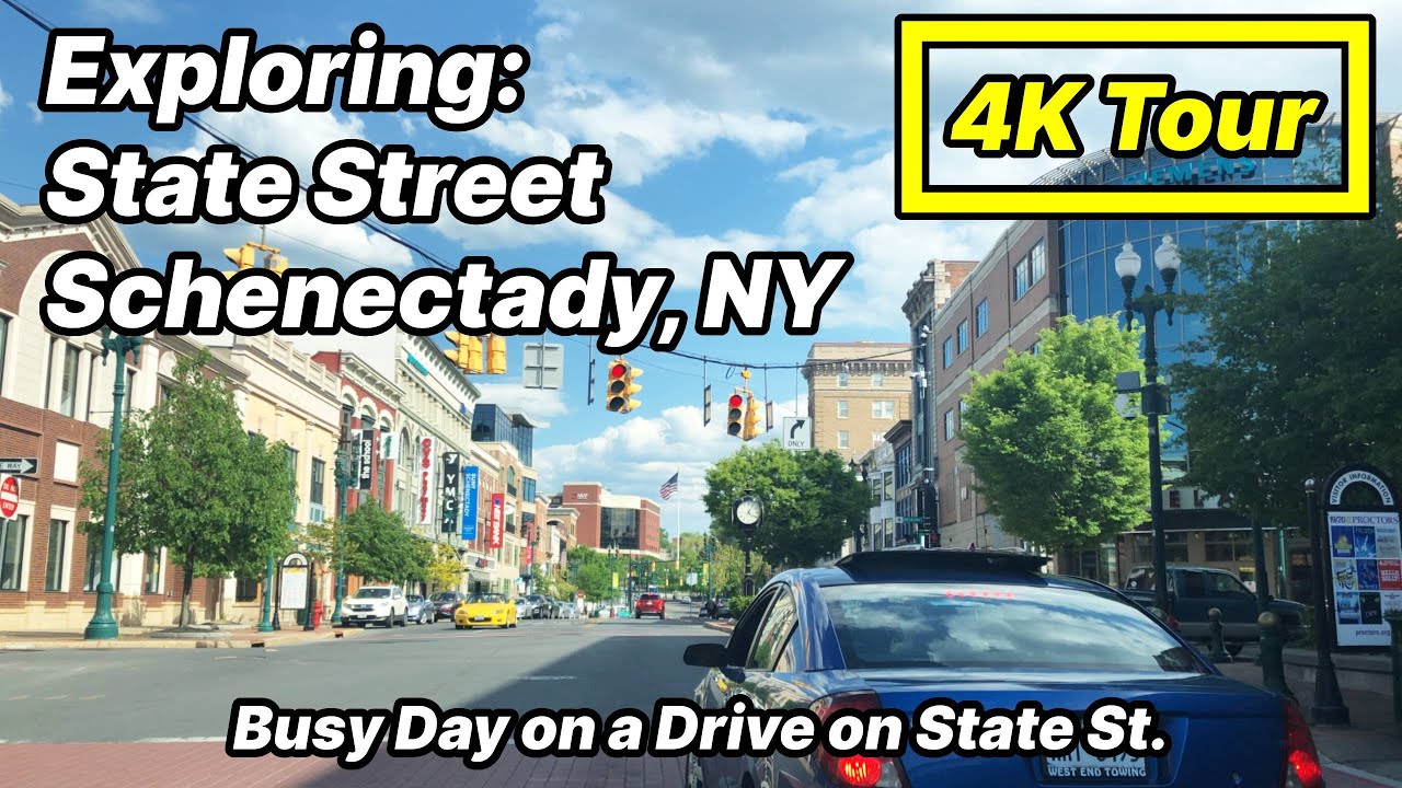 State Street Schenectady NY | Downtown East Bound | Driving Tour | [4k]