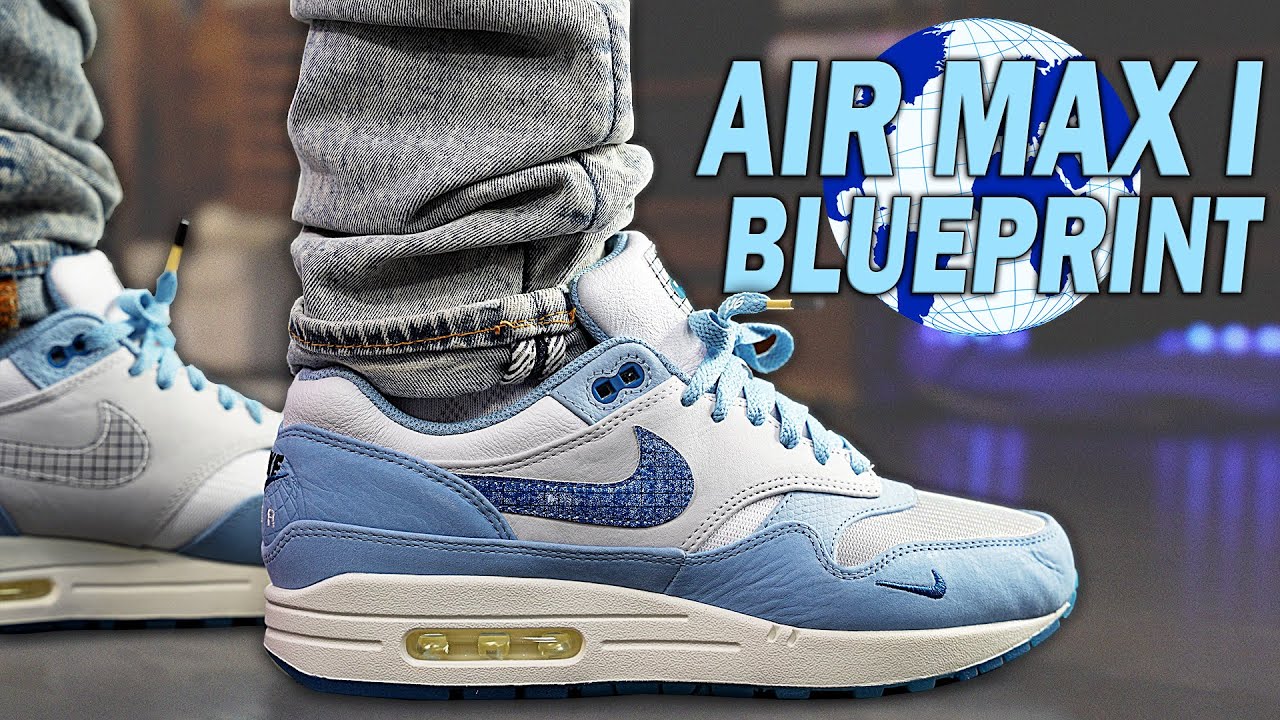 Nike Air Max 1 Premium Blueprint Review and On Foot in 4K