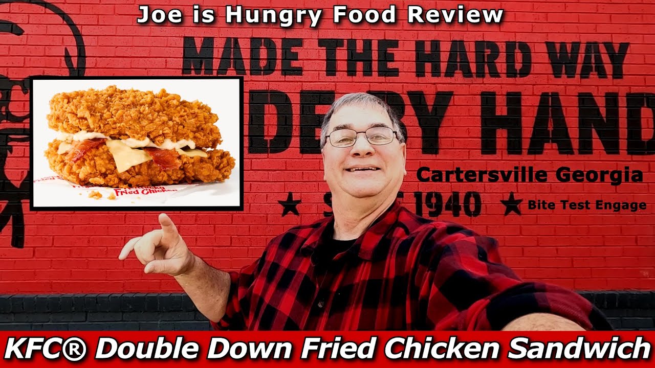 Обзор нового сэндвича KFC® Double Down Fried Chicken | Первый раз | Джо голоден 🧀🐔🥓🧀🐔🥓