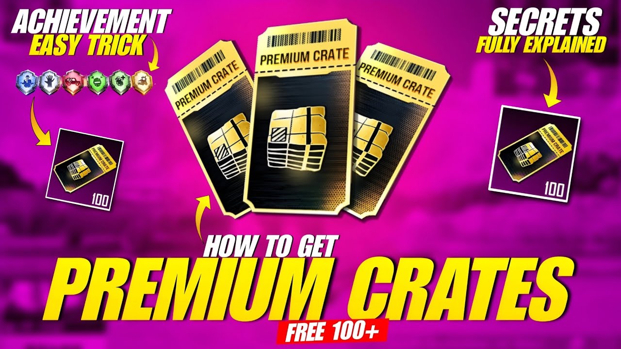 Get FREE 100+ Premium Crates | Best Way To Complete & Collect Achievements PUBG