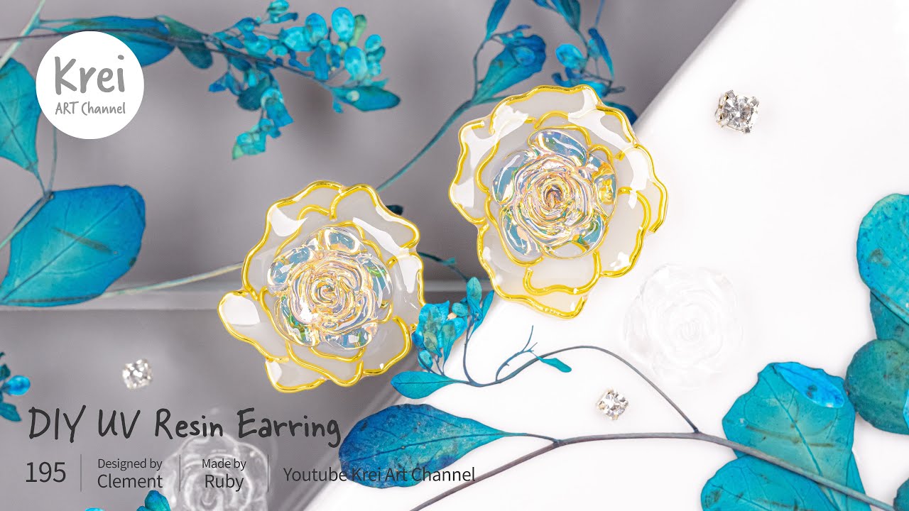 【UV レジン】DIYでバラ(薔薇)、ローズイヤリングを作りました〜♪ UV Resin - DIY Rose Earring