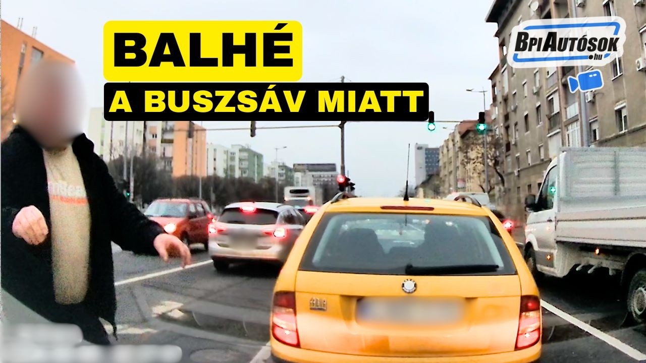 Balhé a buszsáv miatt – büntetőfékezés és fenyegetőzés lett a vége