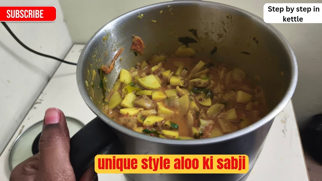 I cooked Aloo Ki Sabji in a KETTLE?! 😱 (Hostel Survival Challenge)/Unique Aloo recipe/kettle 