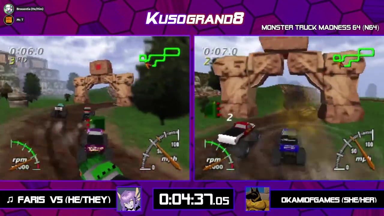 Kusogrand8! The Grand Finals, Match 1: Monster Truck Madness 64
