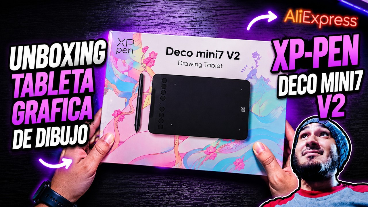 UNBOXING TABLETA GRAFICA DE DIBUJO XP-PEN DECO MINI7 V2😎✌️