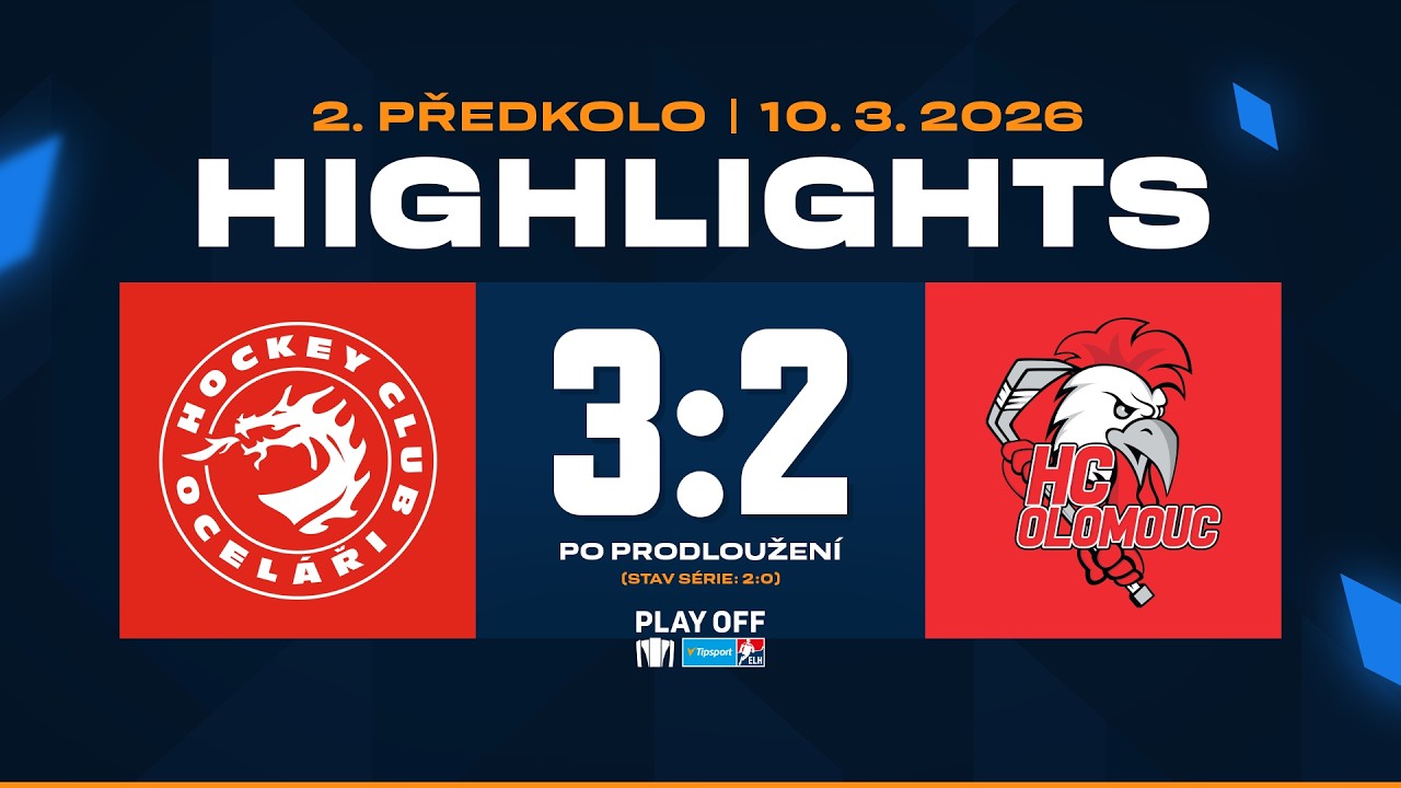 Highlights PŘ2 | HC Oceláři Třinec vs. HC Olomouc 3:2p | 10.03.2026