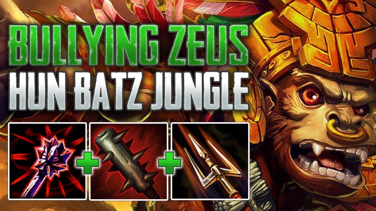 BULLYING ZEUS! Tryhard Hun Batz Jungle Gameplay (SMITE Conquest)