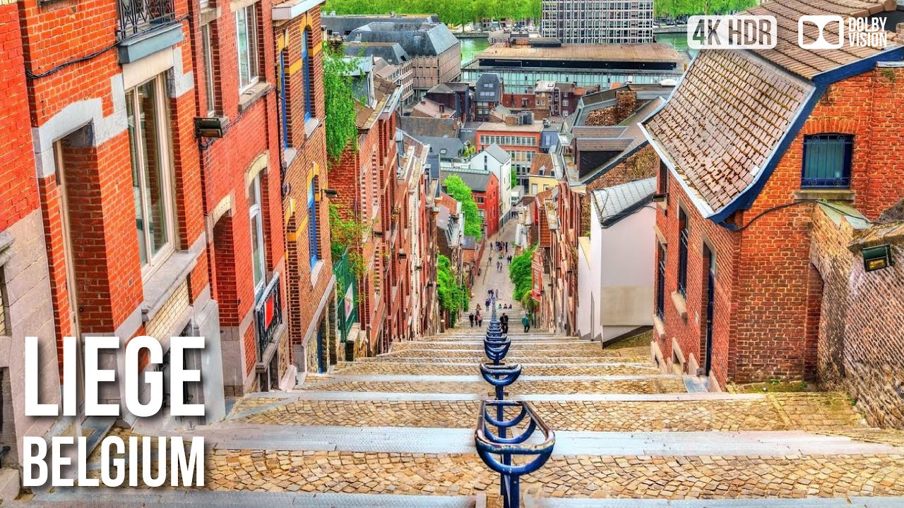 Liège City, Montagne de Bueren and Place Saint-Lambert - 🇧🇪 Belgium [4K HDR] Walking Tour