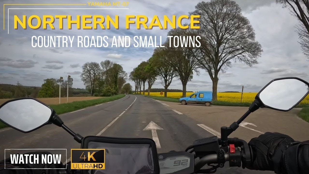 Riding through northern France | Yamaha MT-07 | 4K