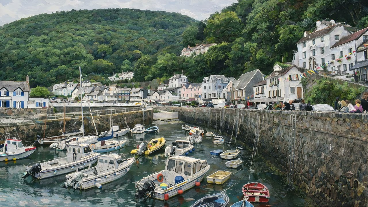 Devon Harbour Village | Luxury 4K Wall Art for Frame TV (2 Hours)