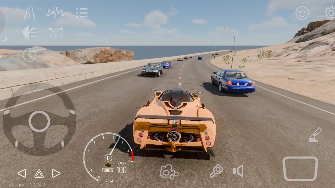 Pagani Zonda Cinque Desert Road Driving | Car Parking Multiplayer 2 