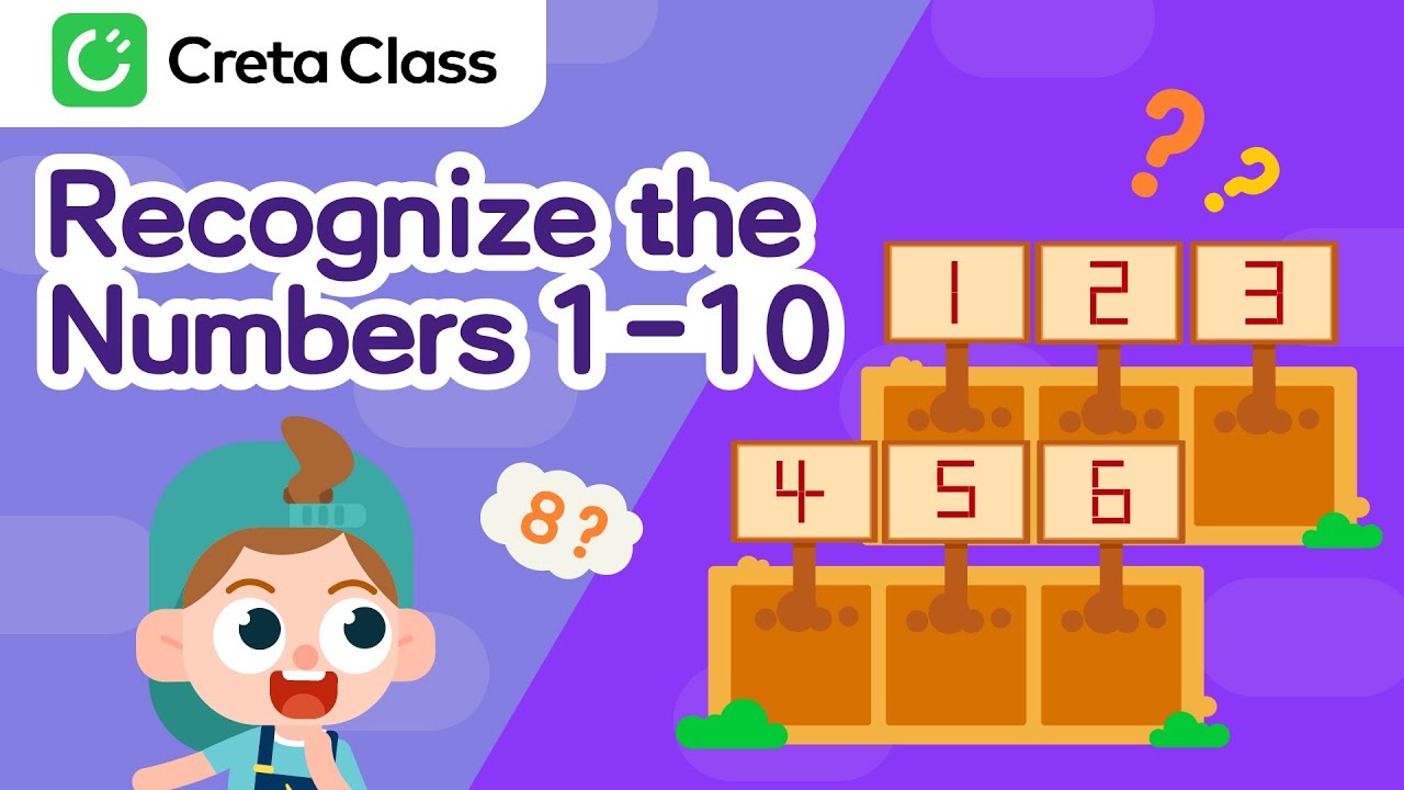 Recognize the Numbers 1 to 10 | Math for Kids | Math Lessons & Creta Class