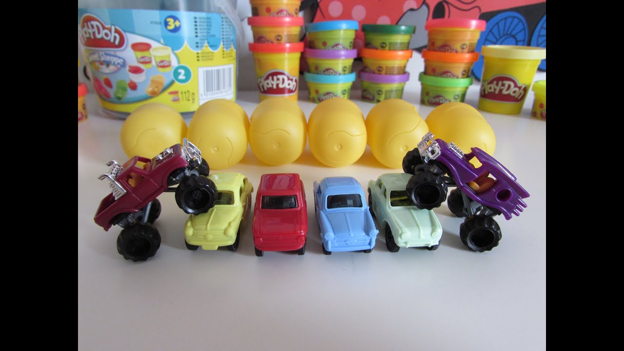Monster truck Kinder surprise eggs - cars unboxing - Huevos Sorpresa машина детей