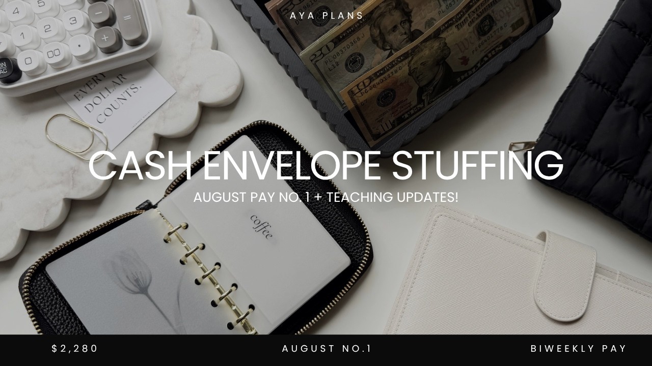 CASH ENVELOPE STUFFING | bills & sinking funds | $2,290 | aug. no. 1 💵🤍