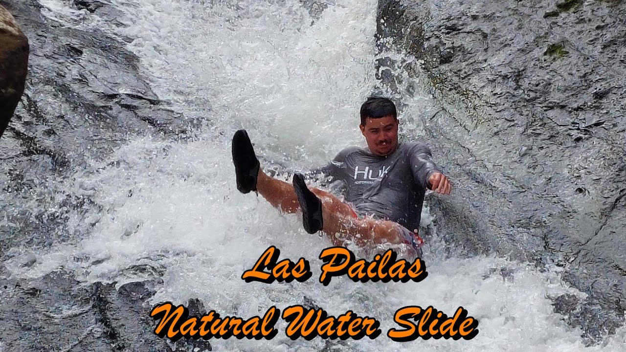 Exploring a Natural Water Slide in the Rain Forest - Las Pailas in Luquillo Puerto Rico