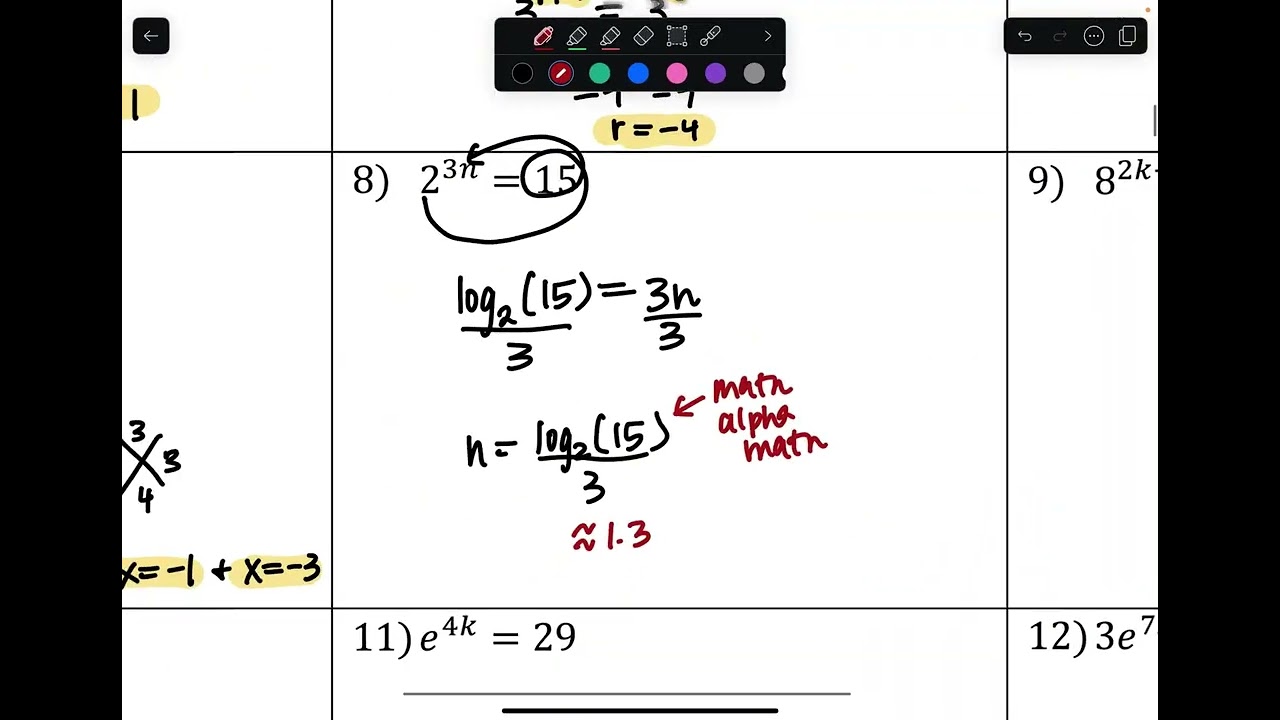 Solving Exponential Equations (Common Base and Log with TI-84)