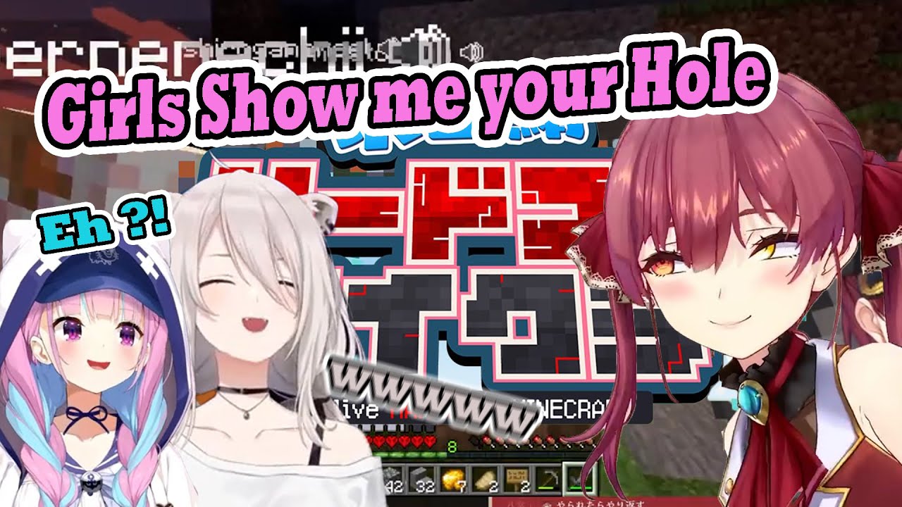 Marine dancing around the border of getting banned by YouTube in Hardcore Minecraft 【Houshou Marine】