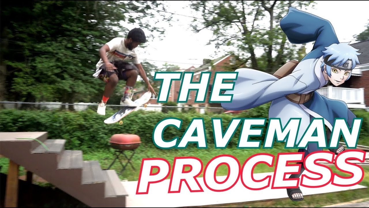 BACKYARD SKATEPARK STAIR SKATING - THE CAVEMAN PROCESS