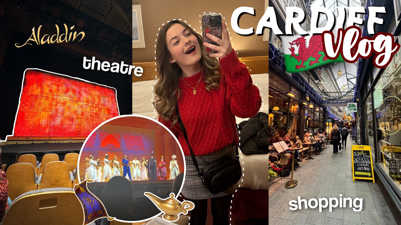 TRIP to CARDIFF vlog! 🏴󠁧󠁢󠁷󠁬󠁳󠁿🤍 (theatre, hotel, christmas shopping & more!) April May