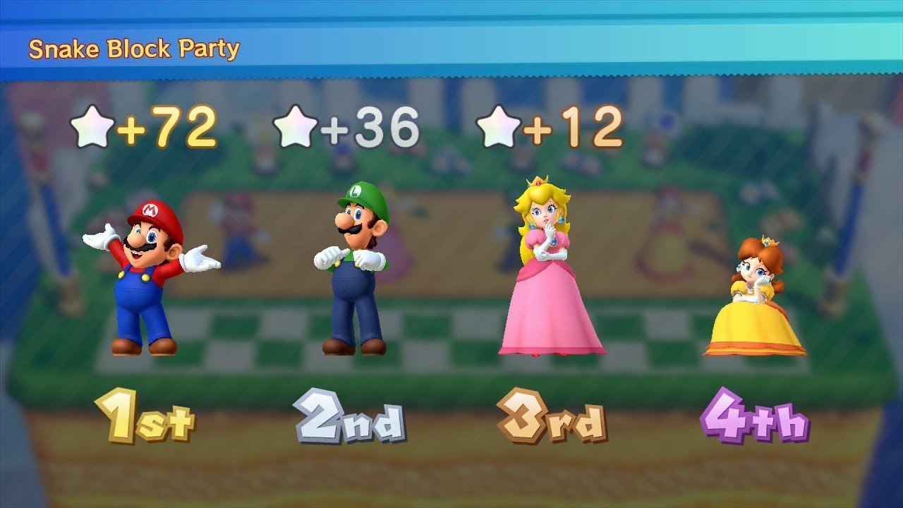Mario Party 10 MiniGames - Mario Vs Luigi Vs Peach Vs Daisy (Master Cpu)