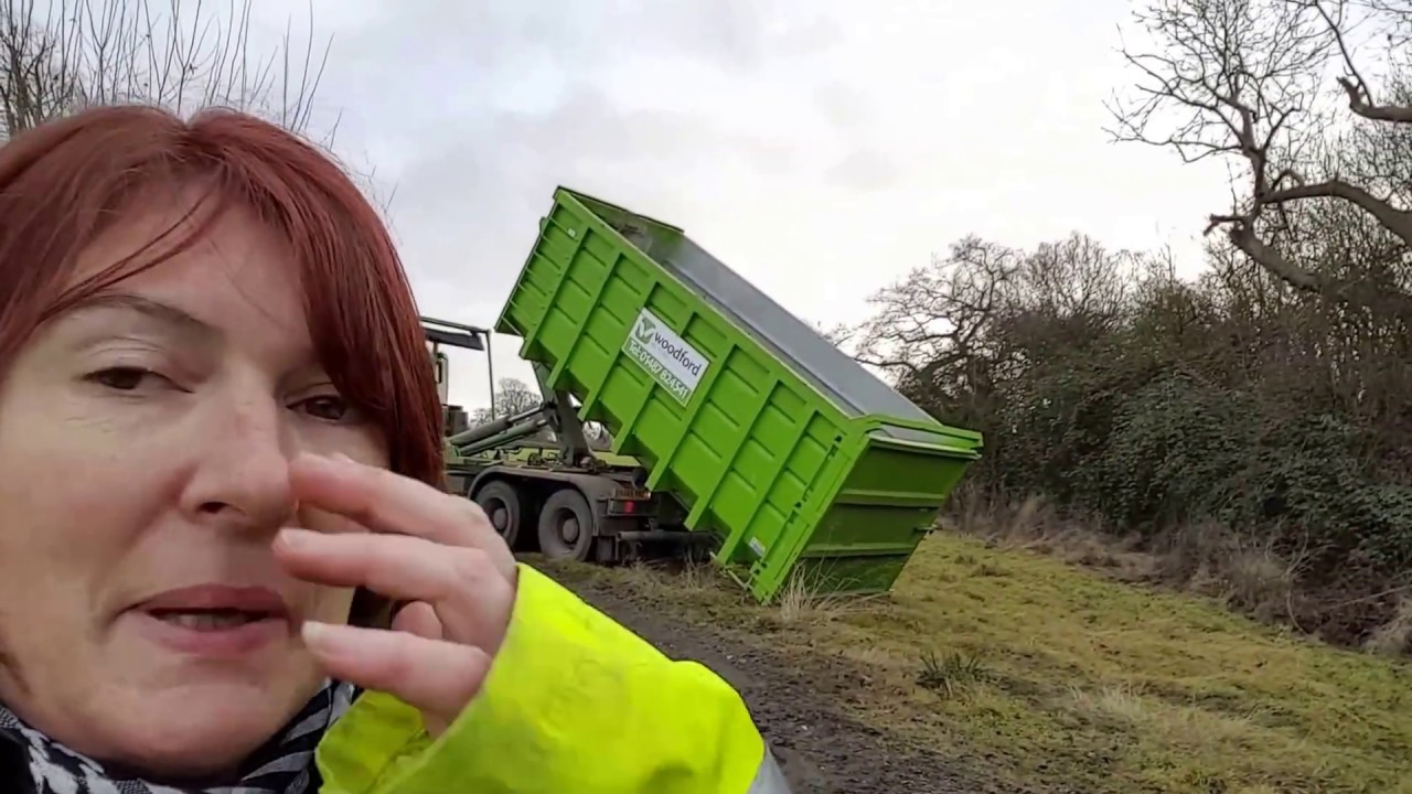 Roll-on-roll-off skip arrives. It's huge!