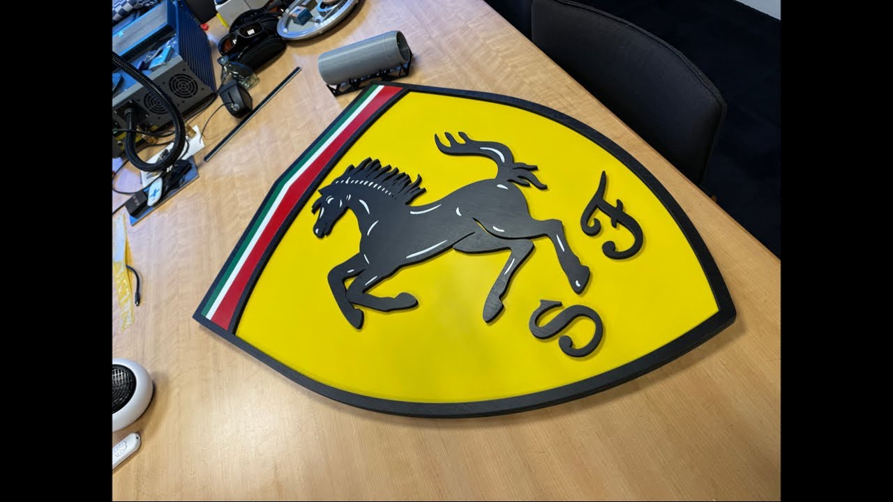 Laser Cutting Ferrari Logo with Monport