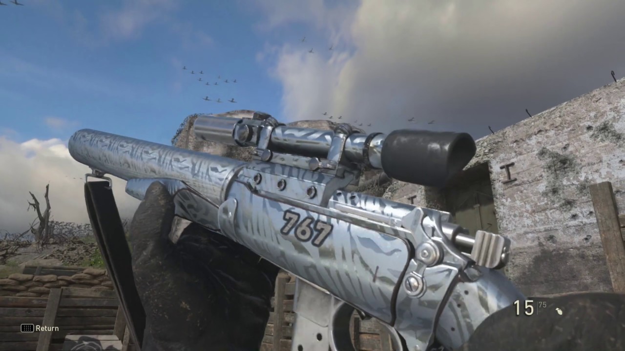 COD WW2 - CHROME TIGER CAMO ON ALL WEAPONS