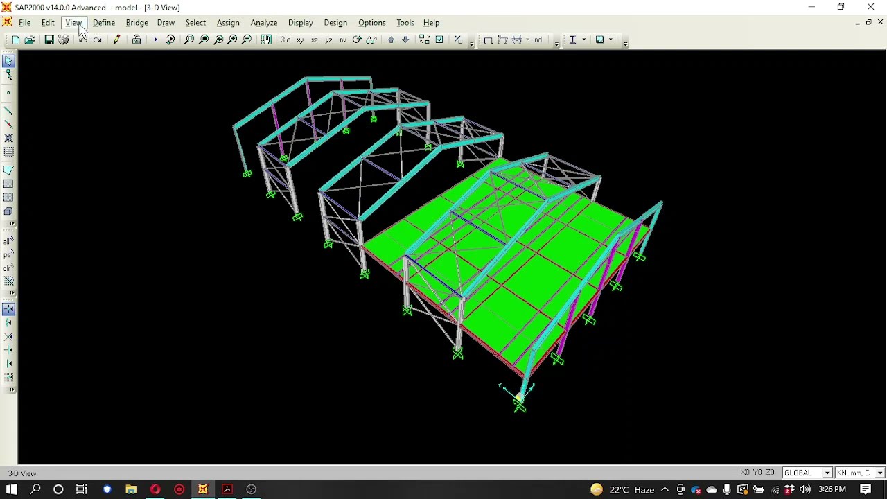 SAP2000 : Modeling a Gable Frame Steel Structure