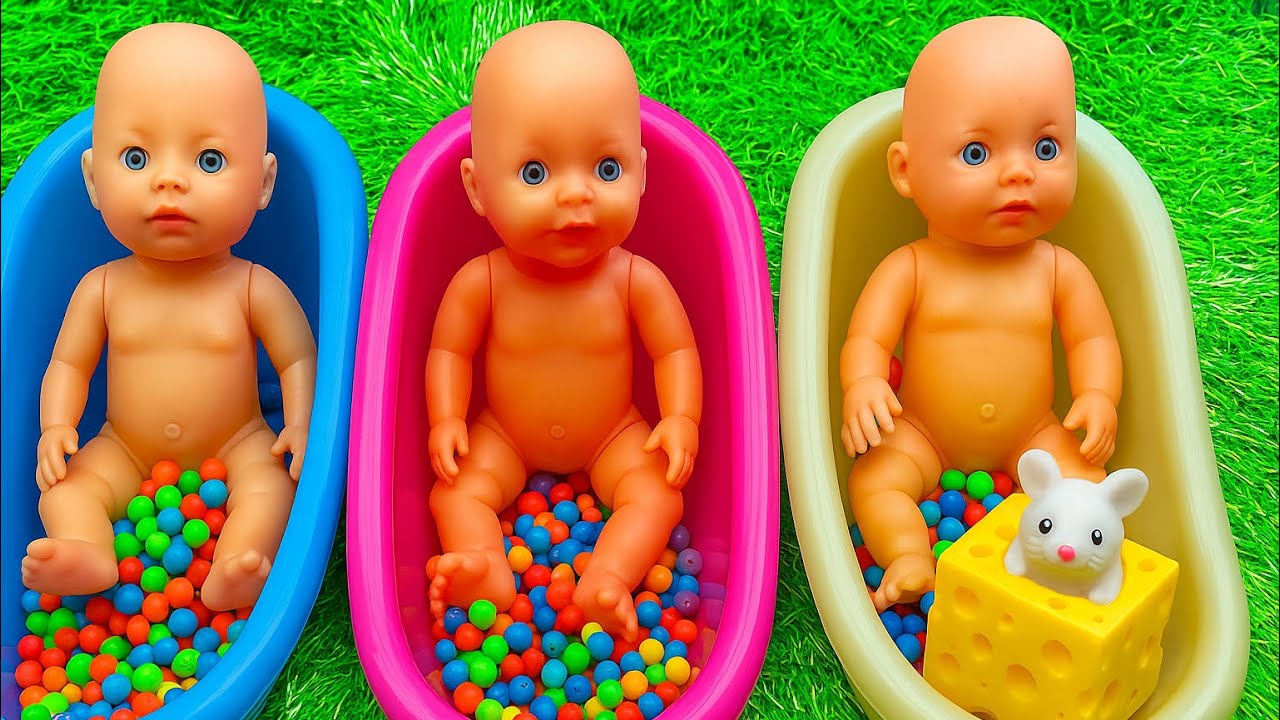 3 minutes Satisfying Video Mixing Funny Candy Slime Squish balls in bathtubs Cutting ASMR