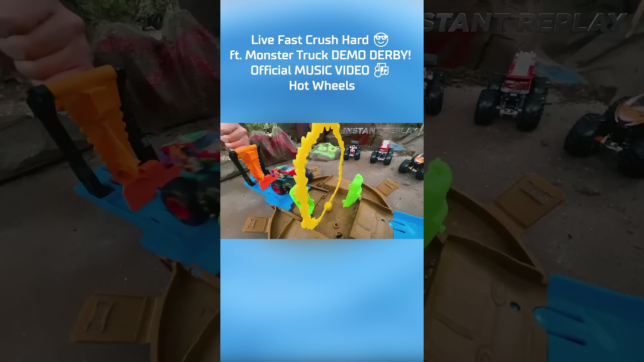 Live Fast Crush Hard 😎 ft. Monster Truck DEMO DERBY! Official MUSIC VIDEO 🎶 | Hot Wheels