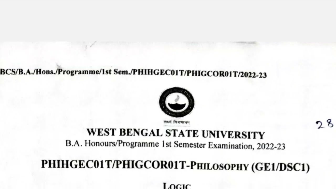 philosophy General semester 1 question | wbsu 2022-23 ||