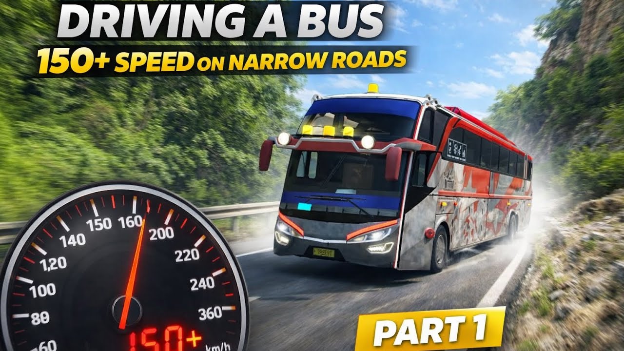 High Speed Bus Driving 150+ on Tight Roads | Part 1| “narrow road driving”