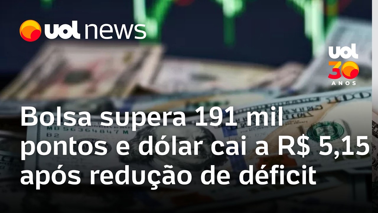 D&oacute;lar cai a R$ 5,15 pela primeira vez desde maio de 2024; Bolsa em alta