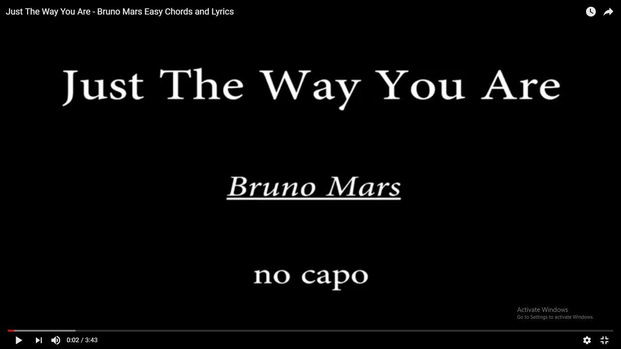 Just The Way You Are - Bruno Mars Easy Chords and Lyrics