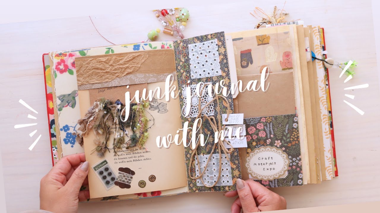 junk journal with me | fabric & yarn sampler from craft materials expo 2025
