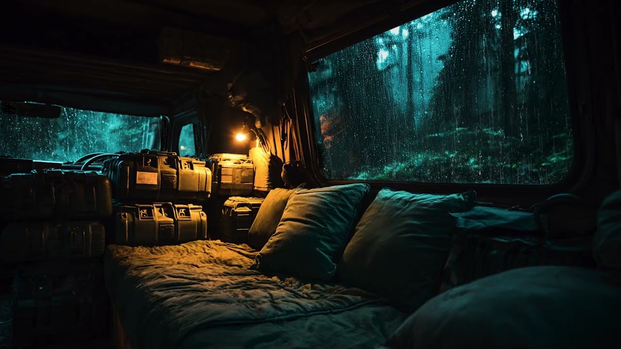 Quickly Sleep Rainstorm ⛈️ Cozy Car Ambience with Soft Thunder ASMR