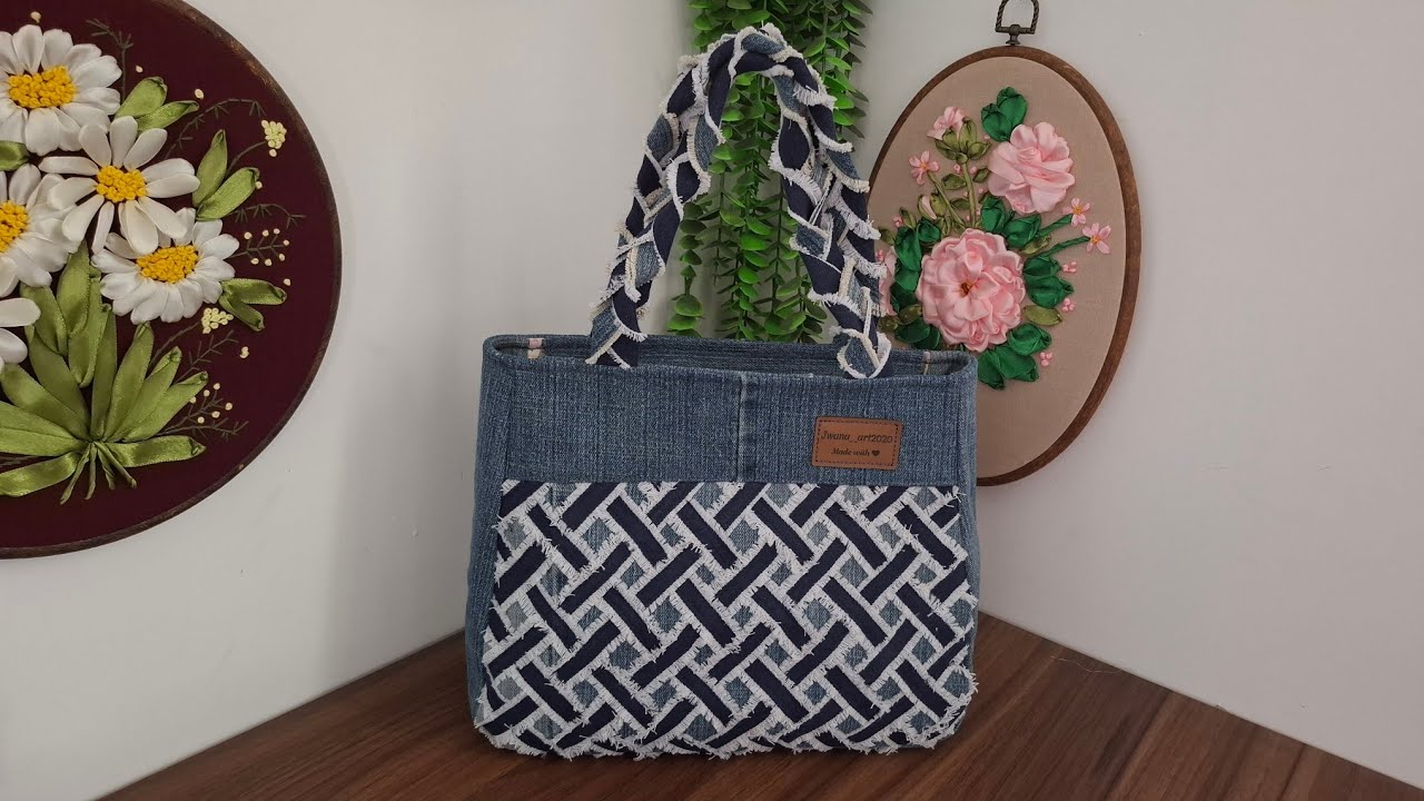 ✂️easy way to sew a luxury bag from old jeans:Easy trick for sewing a luxury hand bag✂️