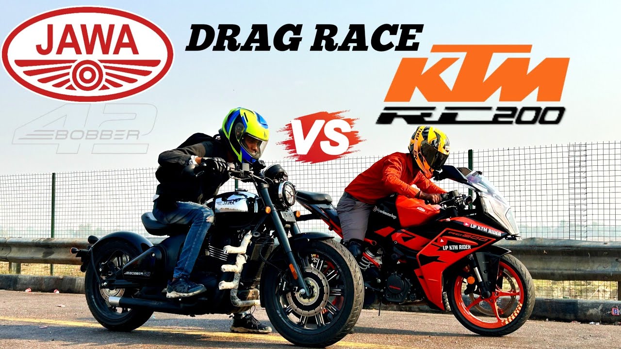 KTM RC 200 BS6 VS JAWA BOBBER 42 BS6|| DRAG RACE 🔥|| TILL THEIR POTENTIAL ||