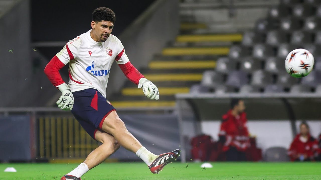 Zvezdin trening pred Bragu na stadionu 